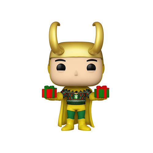 Funko Pop! Marvel: Holiday #1322 - Loki (w/Sweater) (Metallic) (International Exclusive)