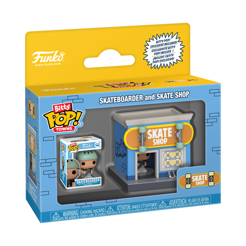 Funko Bitty Town: Bitty City - Skate Shop & Skateboarder - Simply Toys