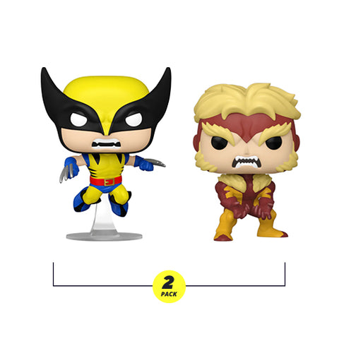 Funko Pop! Marvel - Wolverine 50th Anniversary -  Logan & Sabretooth (2 Pack) (International Exclusive)