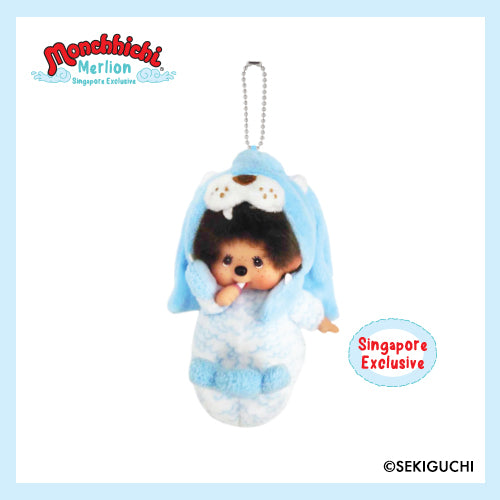 Monchhichi x Merlion Keychain SS - Girl (Blue) - Simply Toys