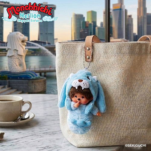 Monchhichi x Merlion Keychain SS - Girl (Blue) - Simply Toys