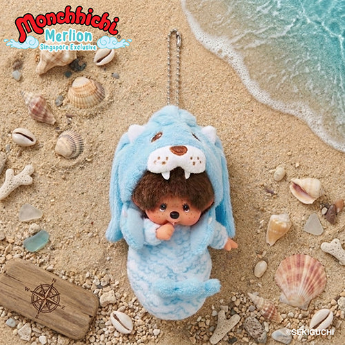 Monchhichi x Merlion Keychain SS - Girl (Blue) - Simply Toys