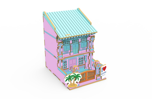 wa-gu-mi Wooden Art - Peranakan House (Pink)