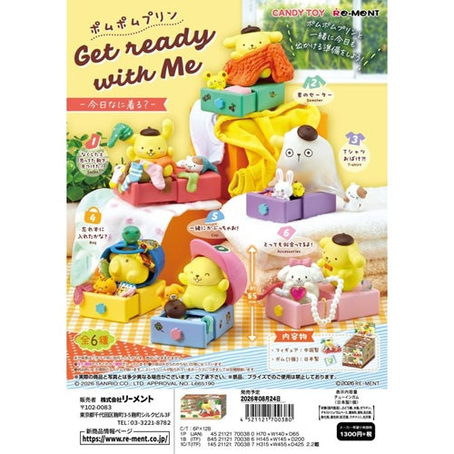 Re-ment Pompompurin Get Ready with Me (Set of 6)