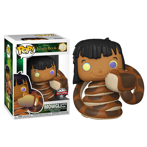 Funko Pop! Disney - Jungle Book 987- Mowgli (w/Kaa) (Exclusive)