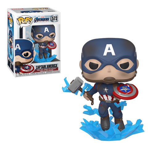Funko Pop! MARVEL - Avengers: Endgame #573 - Captain America (with Electrified Mjolnir and Broken Shield) - Simply Toys