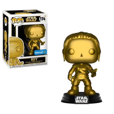 Funko Pop! Movies - Star Wars #114 - Rey (Gold Metallic) (Exclusive) - Simply Toys