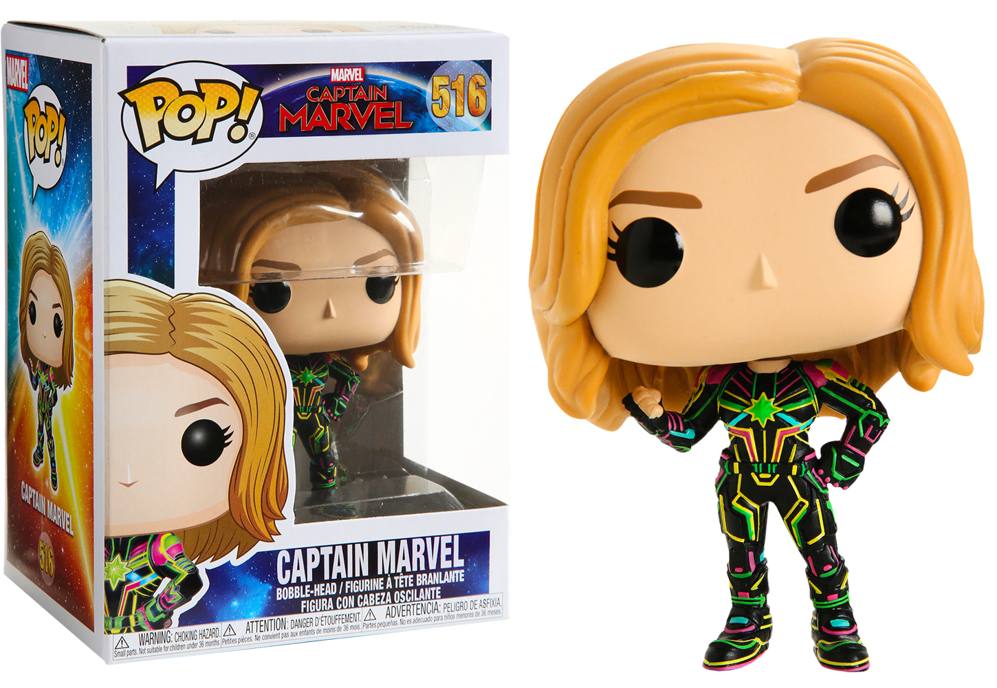 Funko Pop! MARVEL - Captain Marvel #516 - Captain Marvel (with Neon Suit) - Simply Toys