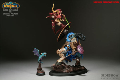 Sideshow Collectibles - World of Warcraft Polystone Diorama - Blood Elf Rogue VS Draenei Paladin [Exclusive]