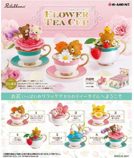 Re-Ment Rilakkuma - Rilakkuma Flower Tea Cup (Set of 6) - Simply Toys