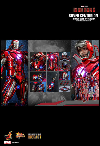 Hot Toys - MMS618D43 Marvel 1/6th Scale Collectible Diecast Figure - Iron Man 3: Silver Centurion (Armor Suit Up Version)