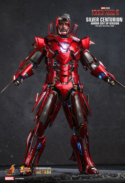 Hot Toys - MMS618D43 Marvel 1/6th Scale Collectible Diecast Figure - Iron Man 3: Silver Centurion (Armor Suit Up Version)