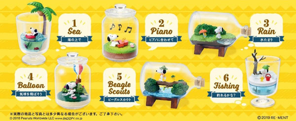 Re-Ment Peanuts - Peanuts Snoopy & Woodstock Everyday Terrarium (Set of 6) - Simply Toys